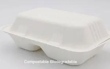 Bagasse de canne à sucre jetable biodégradable 850ml 2 boîte à claquer
