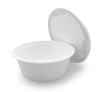 1500 ml Congélateur à emporter biologique, durable et biodégradable, coffre-fort en fibre naturelle, bol à soupe rond extra large